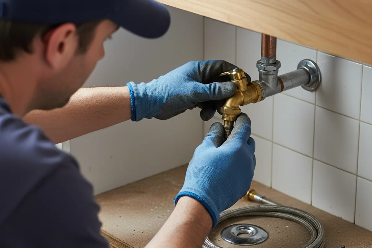 Shutoff valve and fitting work during Burst Pipe Repair in Nevada City